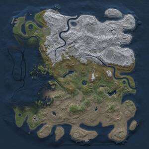Thumbnail Rust Map: Procedural Map, Size: 4500, Seed: 2010484340, 17 Monuments