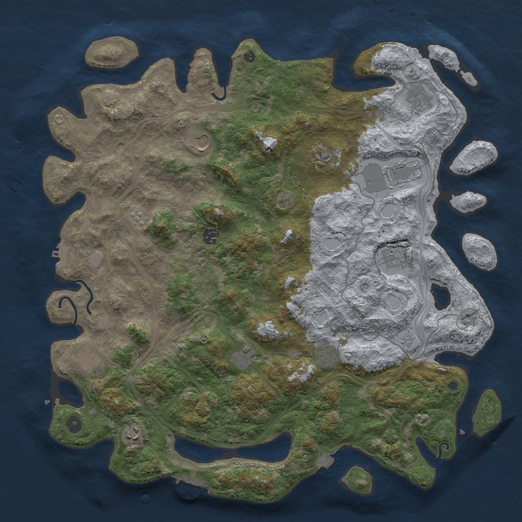 Rust Map: Procedural Map, Size: 4800, Seed: 279122512, 19 Monuments