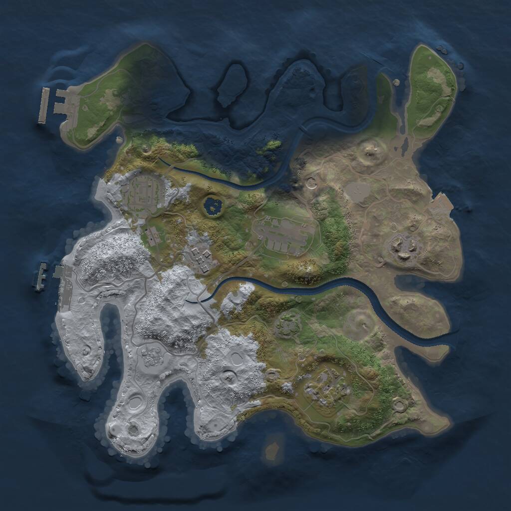 Rust Map: Procedural Map, Size: 2850, Seed: 2121512715, 11 Monuments