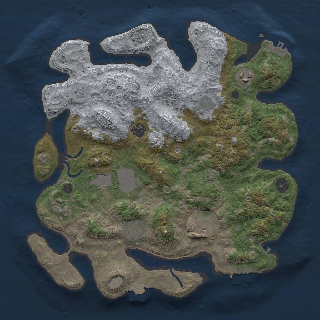 Rust Map: Procedural Map, Size: 3500, Seed: 10272020, 16 Monuments
