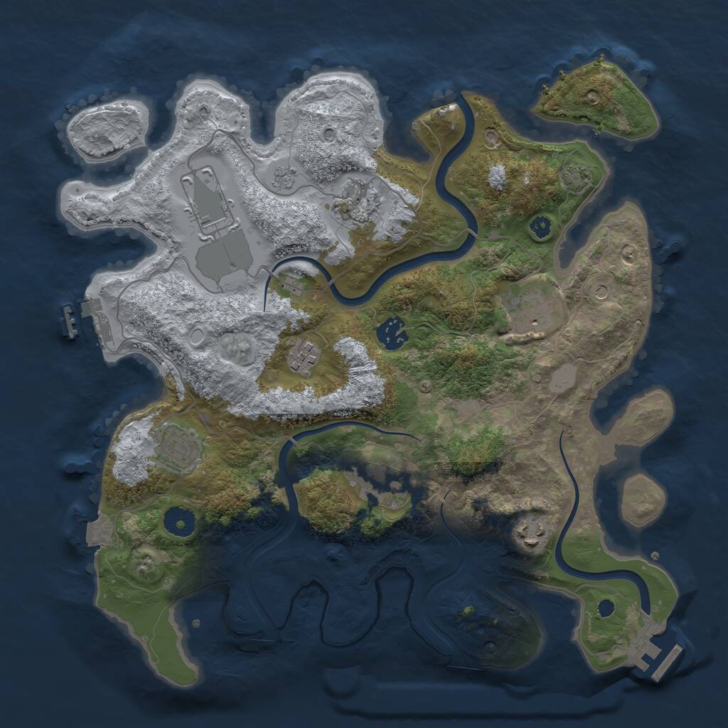 Rust Map: Procedural Map, Size: 3500, Seed: 1559255496, 14 Monuments