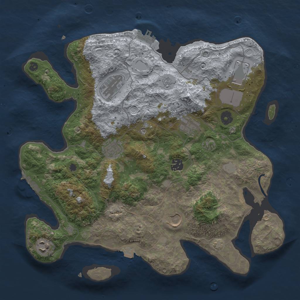 Rust Map: Procedural Map, Size: 3500, Seed: 1201965579, 15 Monuments
