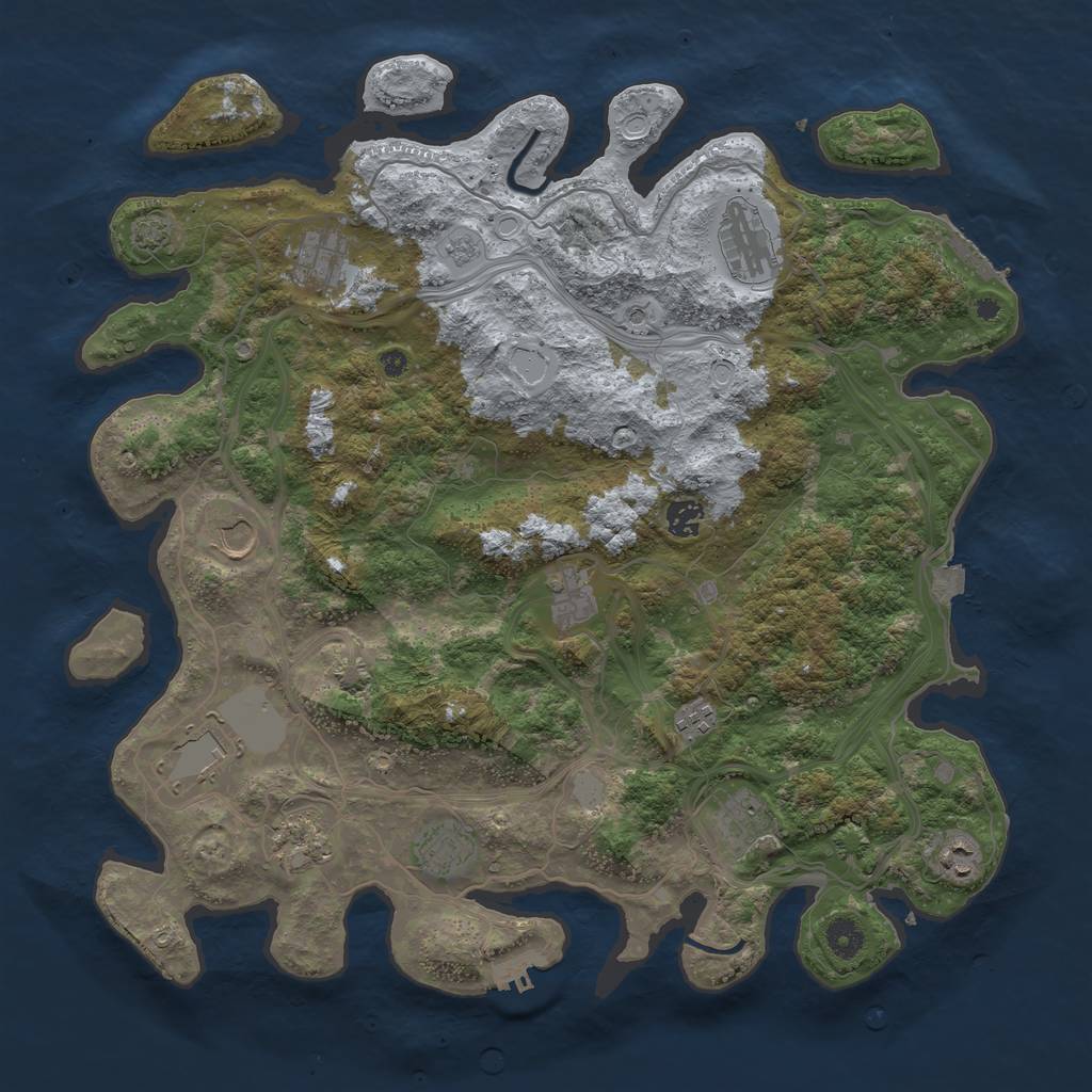 Rust Map: Procedural Map, Size: 4250, Seed: 1293854681, 19 Monuments