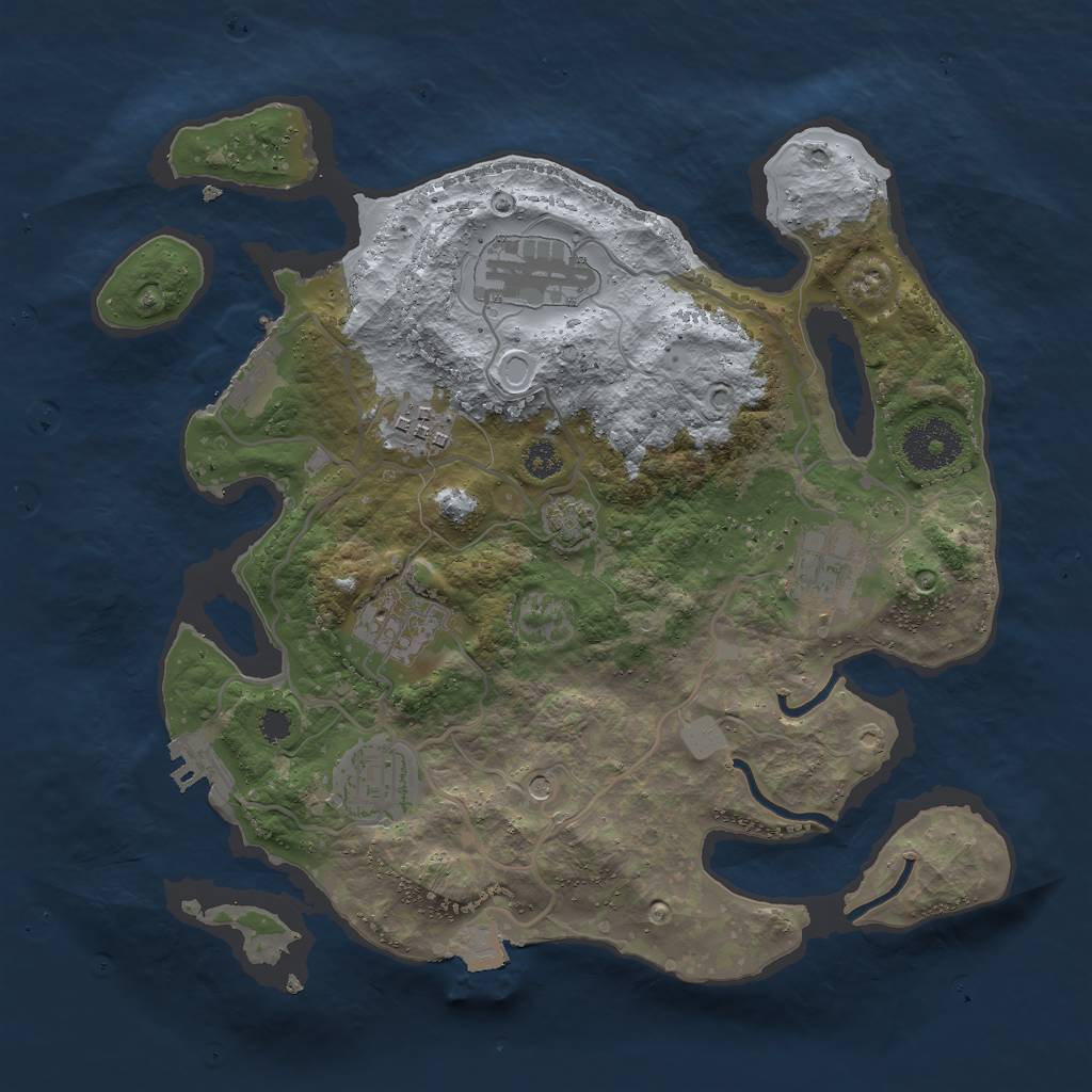 Rust Map: Procedural Map, Size: 3000, Seed: 567523, 12 Monuments