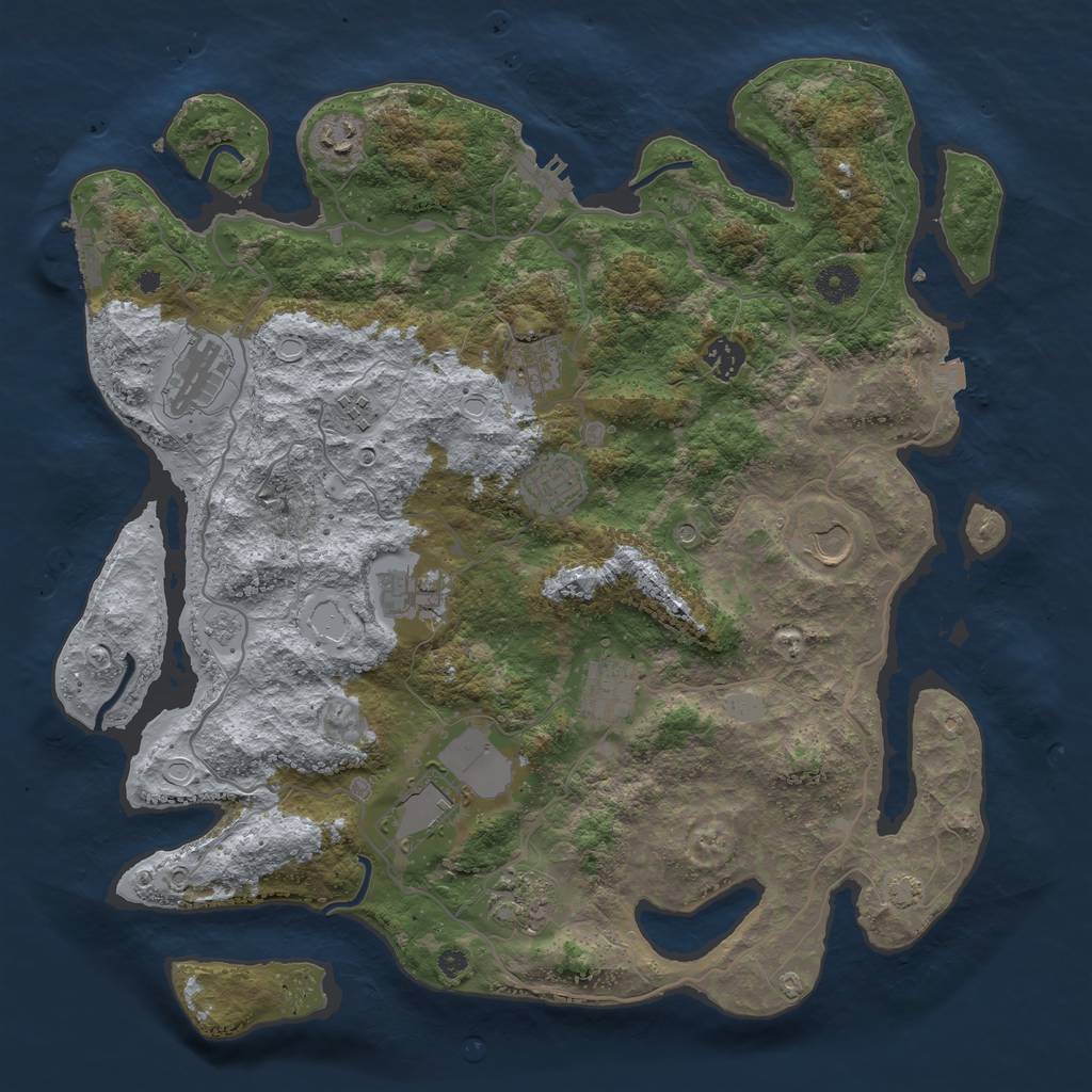 Rust Map: Procedural Map, Size: 4000, Seed: 201529261, 19 Monuments
