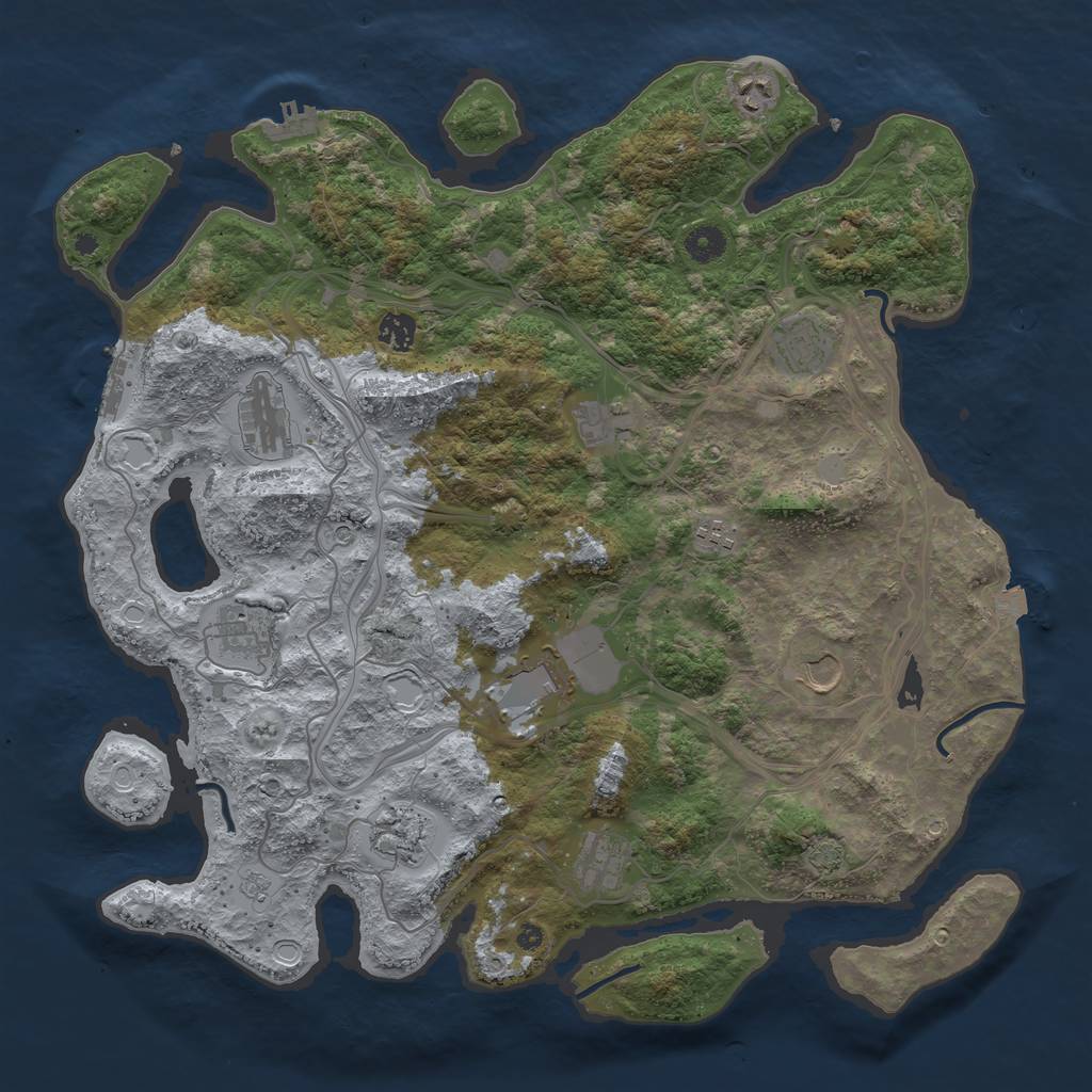 Rust Map: Procedural Map, Size: 4250, Seed: 52827, 19 Monuments