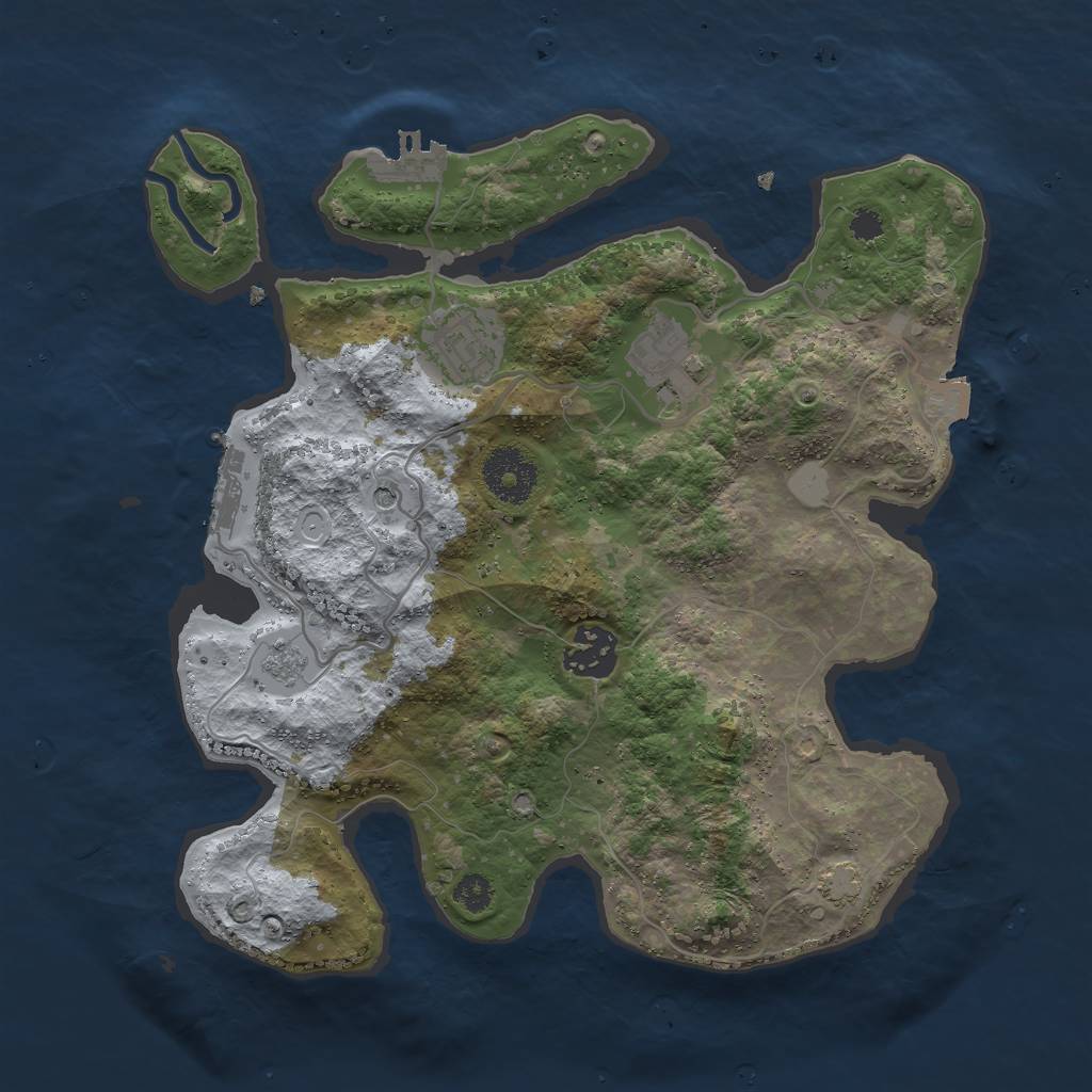 Rust Map: Procedural Map, Size: 3000, Seed: 503011542, 11 Monuments