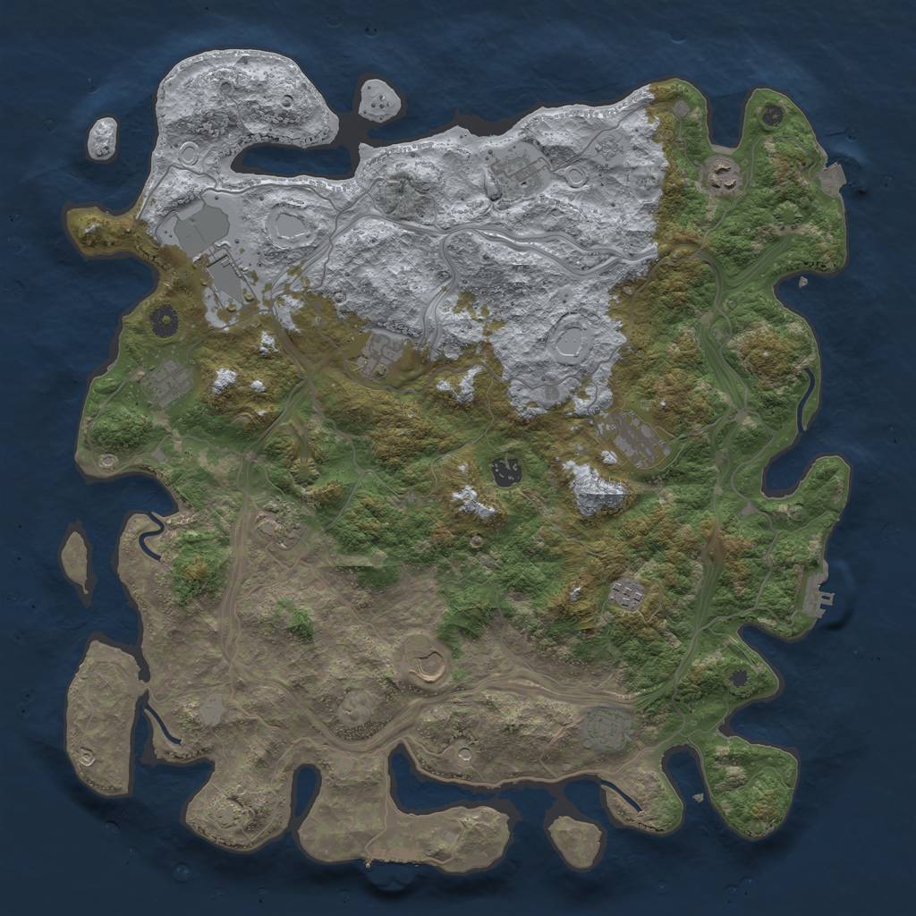 Rust Map: Procedural Map, Size: 4500, Seed: 1671164375, 19 Monuments