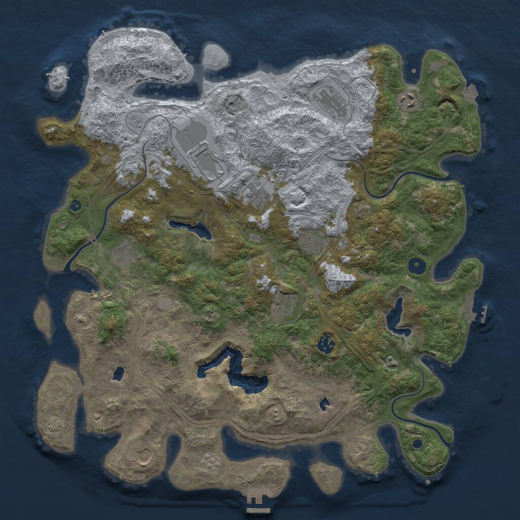 Rust Map: Procedural Map, Size: 4500, Seed: 1671164375, 16 Monuments