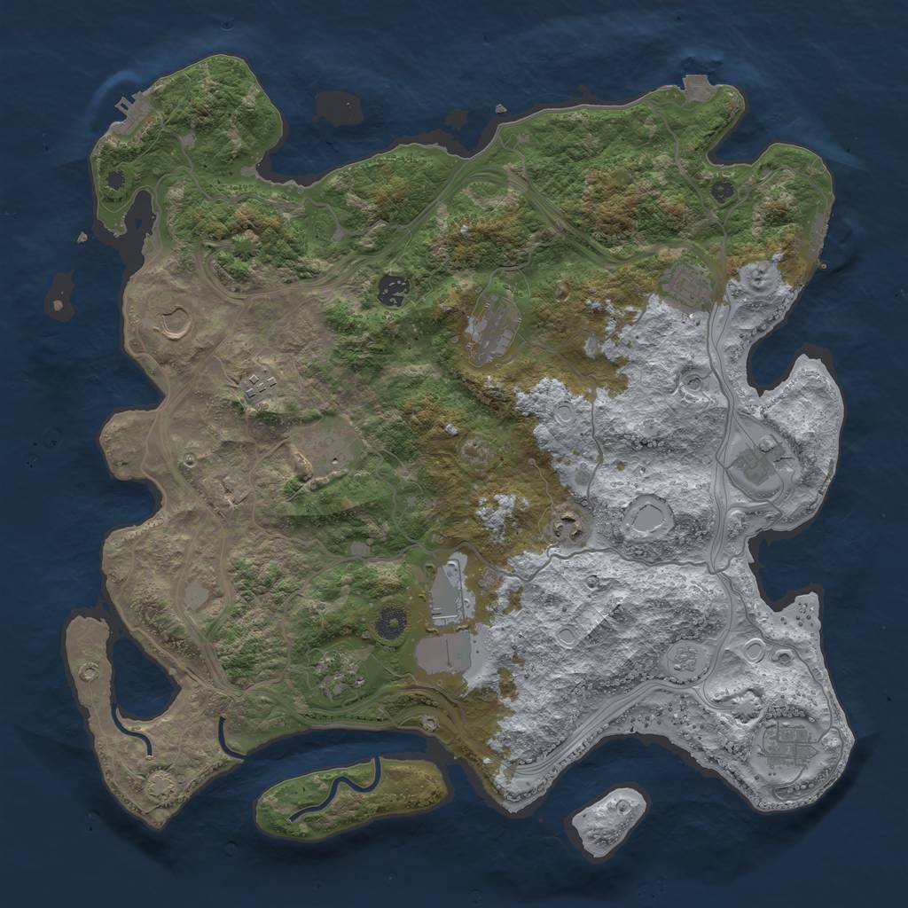 Rust Map: Procedural Map, Size: 4250, Seed: 1498326910, 19 Monuments