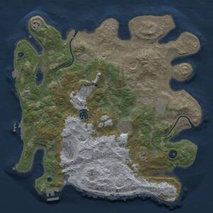 Thumbnail Rust Map: Procedural Map, Size: 3750, Seed: 806960, 15 Monuments