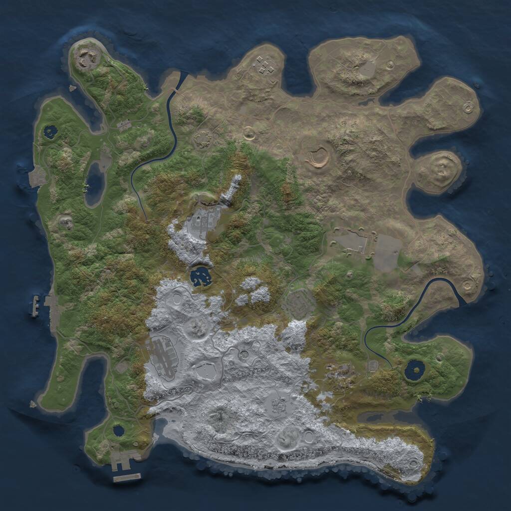 Rust Map: Procedural Map, Size: 3750, Seed: 806960, 15 Monuments