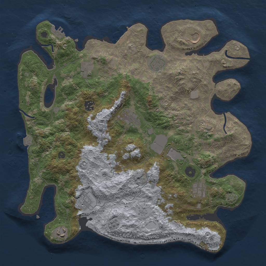 Rust Map: Procedural Map, Size: 3750, Seed: 806960, 19 Monuments