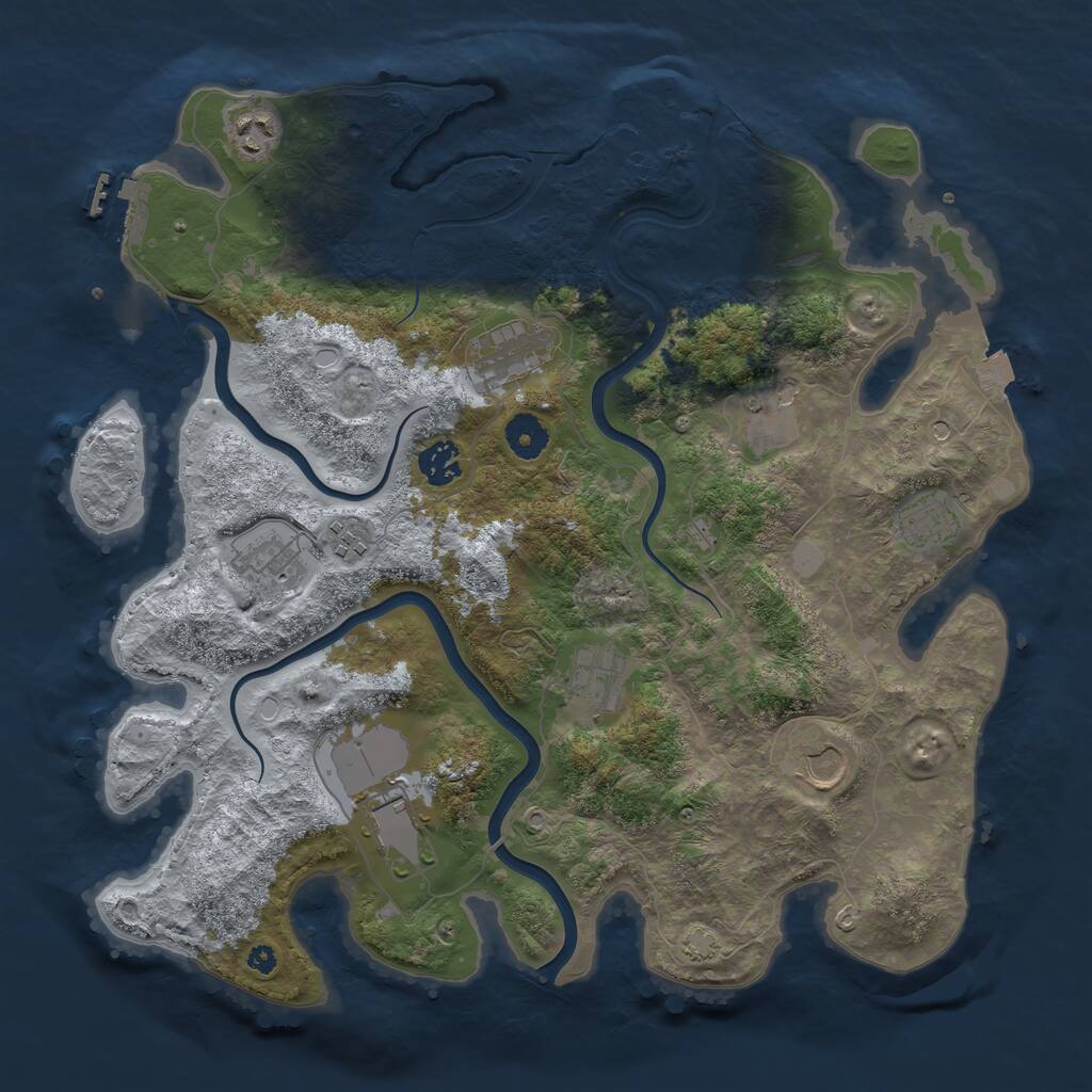 Rust Map: Procedural Map, Size: 3800, Seed: 35483579, 15 Monuments
