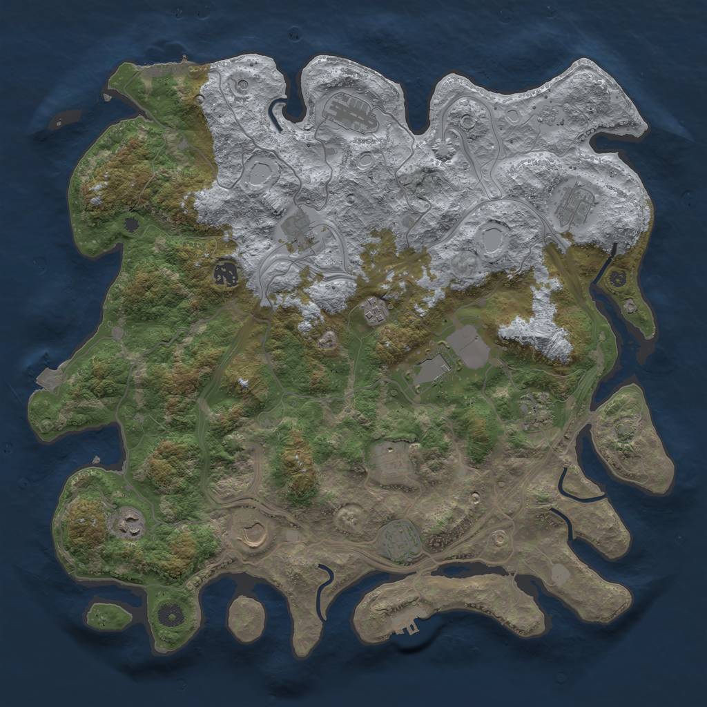 Rust Map: Procedural Map, Size: 4250, Seed: 134567890, 19 Monuments