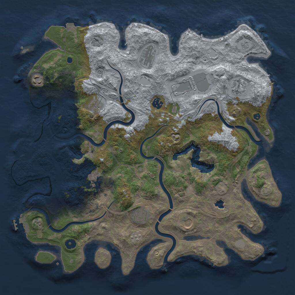 Rust Map: Procedural Map, Size: 4250, Seed: 134567890, 16 Monuments