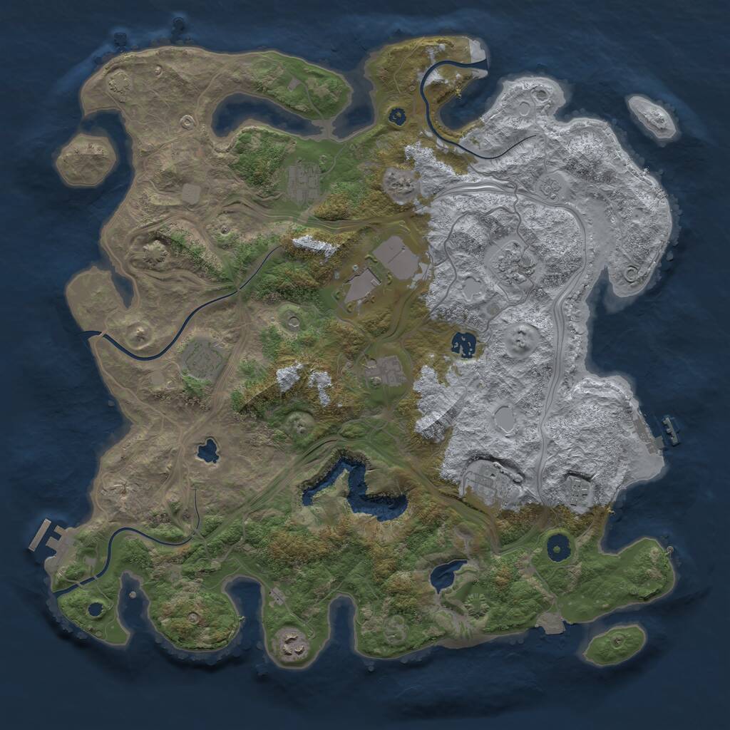 Rust Map: Procedural Map, Size: 4250, Seed: 32154185, 15 Monuments