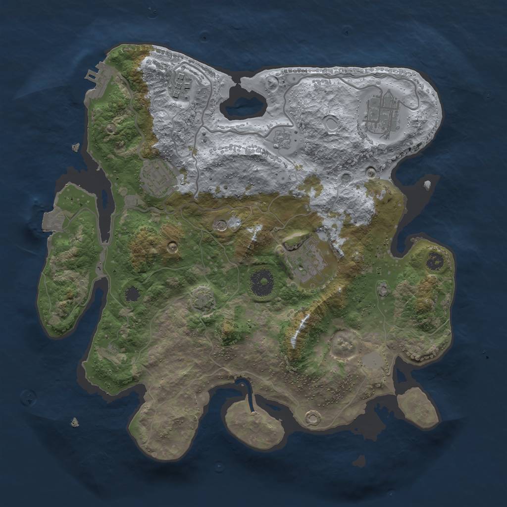 Rust Map: Procedural Map, Size: 3000, Seed: 1877821342, 11 Monuments