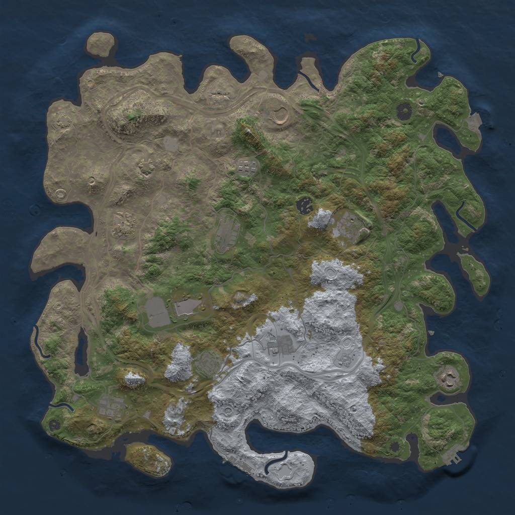 Rust Map: Procedural Map, Size: 4500, Seed: 795686100, 19 Monuments