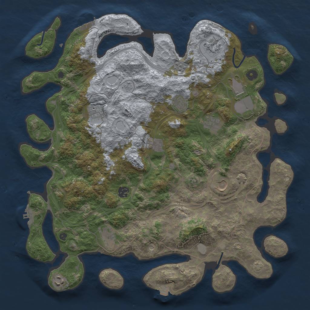 Rust Map: Procedural Map, Size: 4250, Seed: 848284499, 19 Monuments