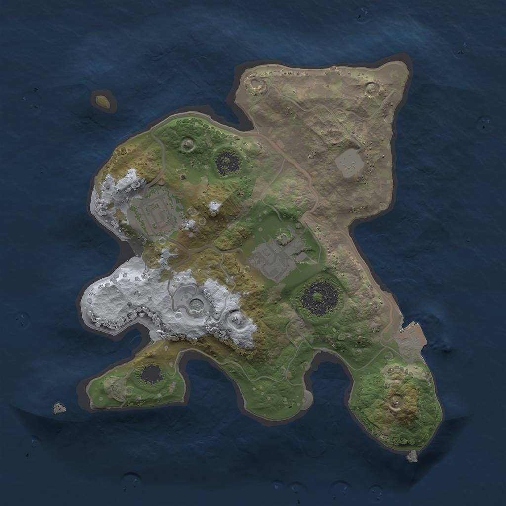 Rust Map: Procedural Map, Size: 2189, Seed: 1497323023, 6 Monuments