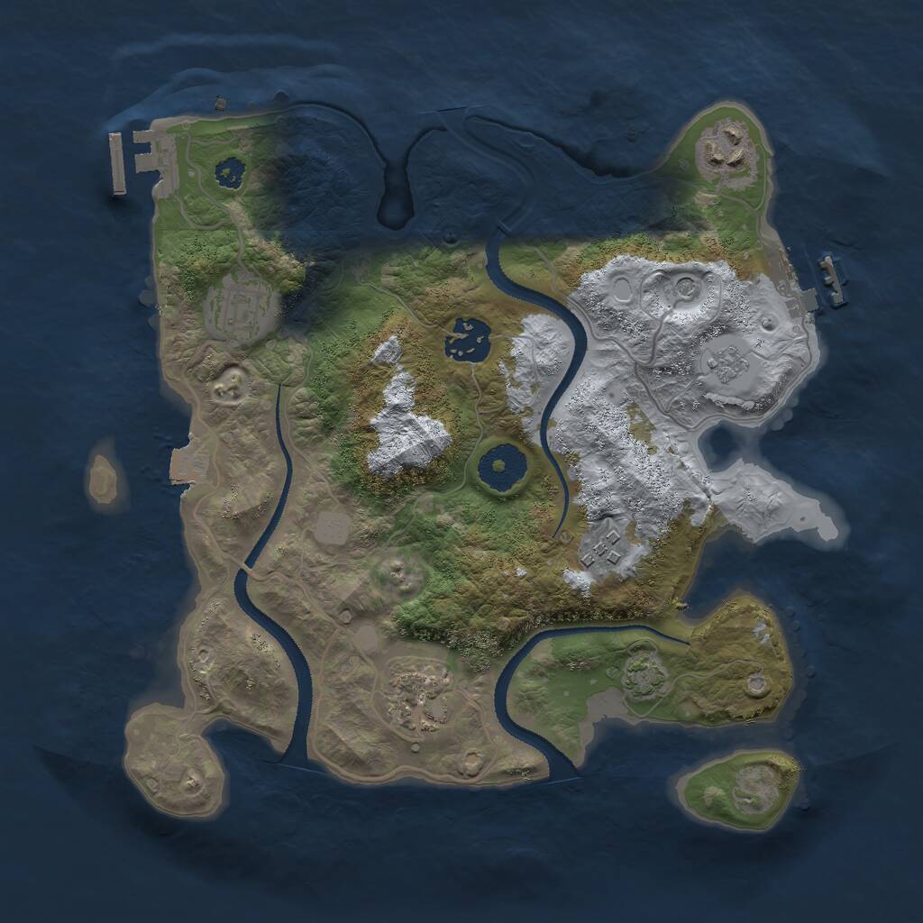 Rust Map: Procedural Map, Size: 3000, Seed: 411530456, 11 Monuments