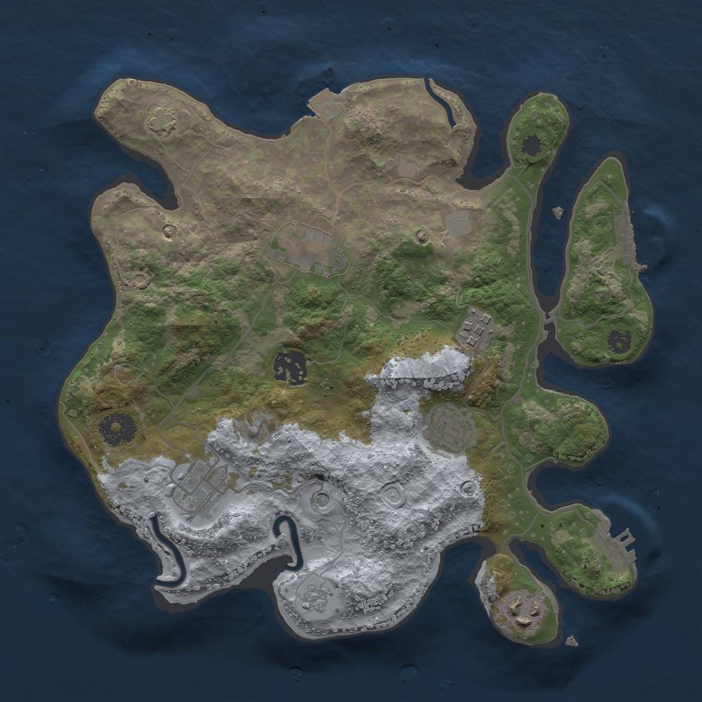 Rust Map: Procedural Map, Size: 3000, Seed: 1868953609, 14 Monuments