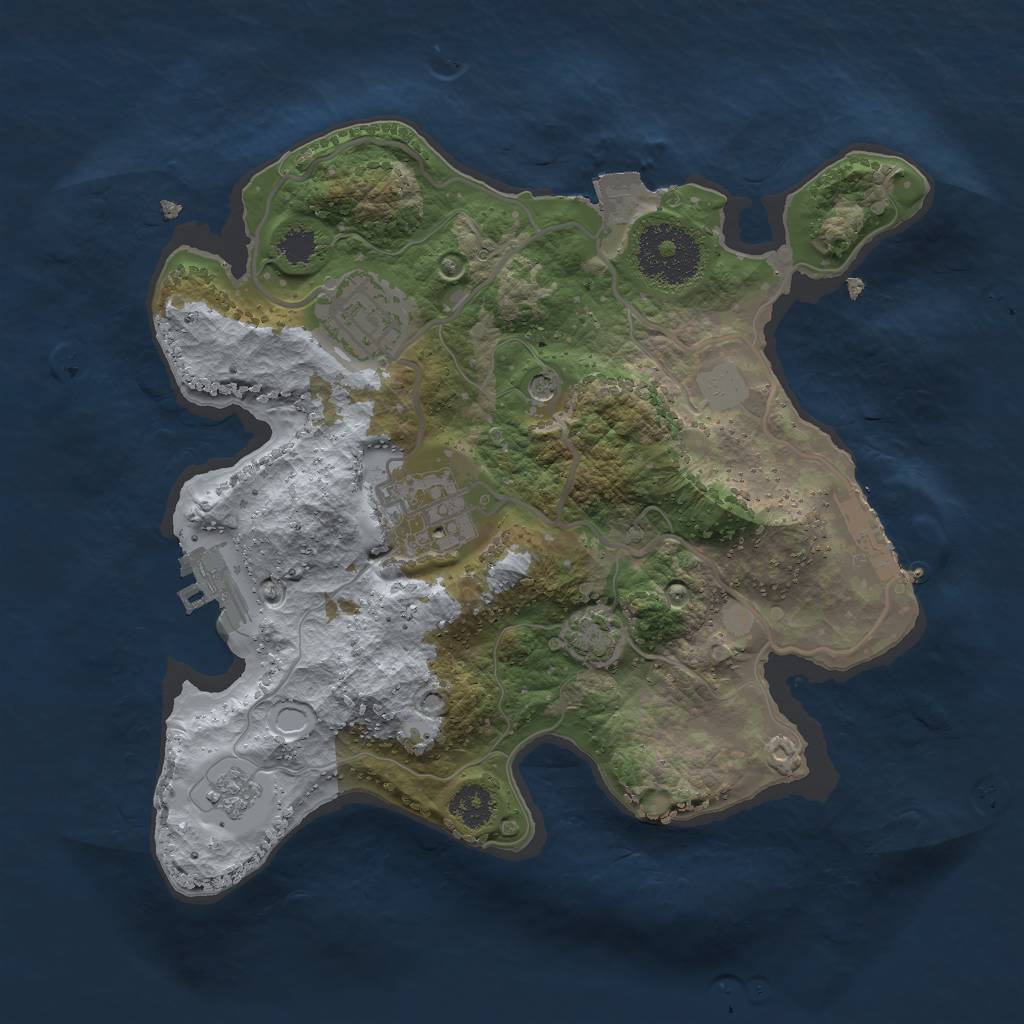 Rust Map: Procedural Map, Size: 2500, Seed: 472058947, 10 Monuments