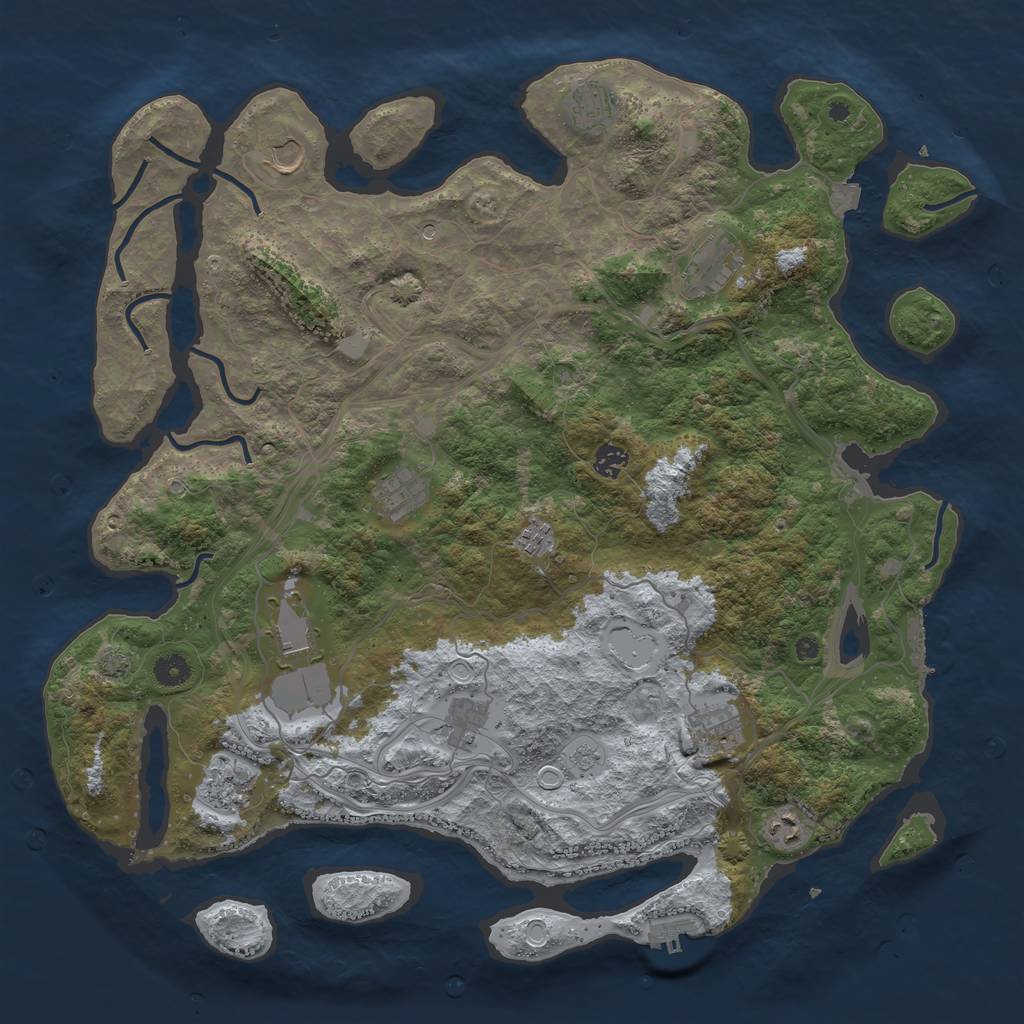 Rust Map: Procedural Map, Size: 4500, Seed: 13201212, 19 Monuments