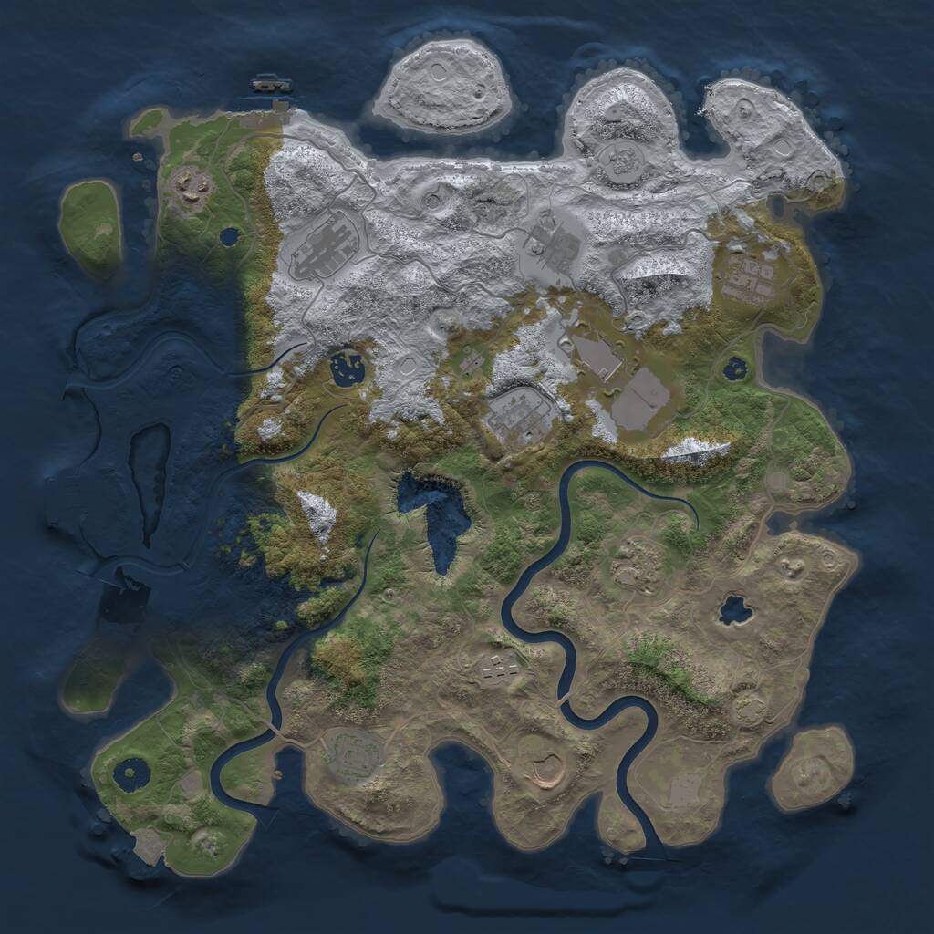 Rust Map: Procedural Map, Size: 4000, Seed: 9328650, 17 Monuments