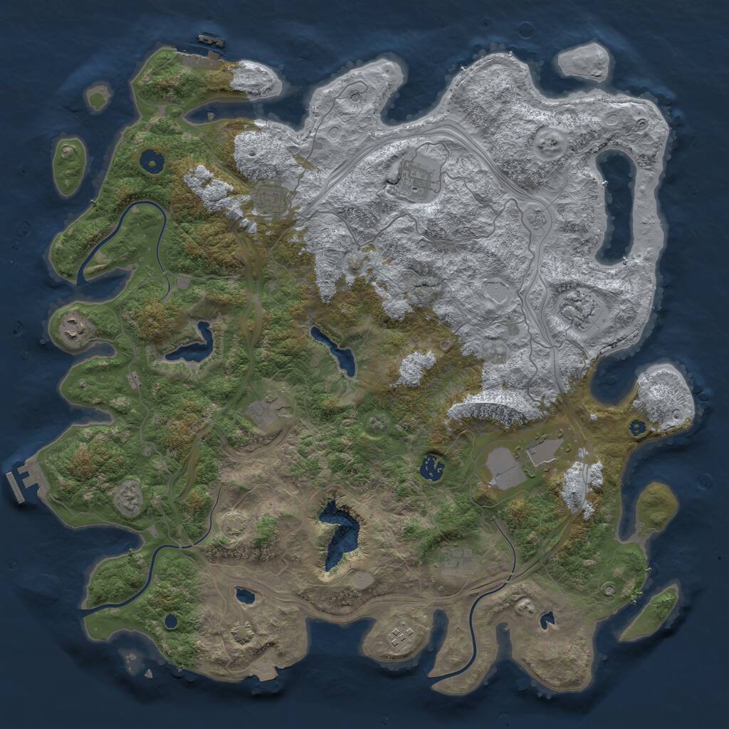 Rust Map: Procedural Map, Size: 4500, Seed: 4112023, 15 Monuments