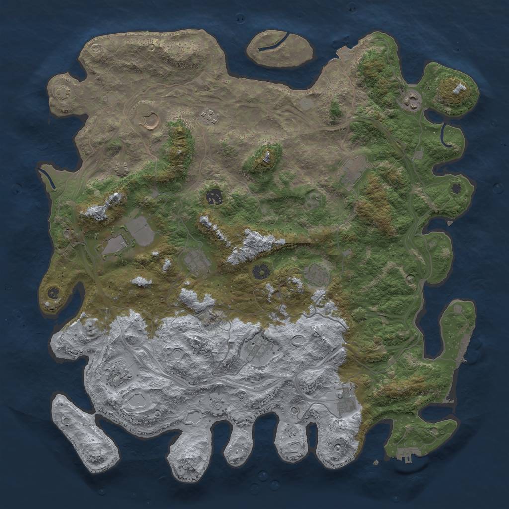 Rust Map: Procedural Map, Size: 4550, Seed: 1125171757, 19 Monuments