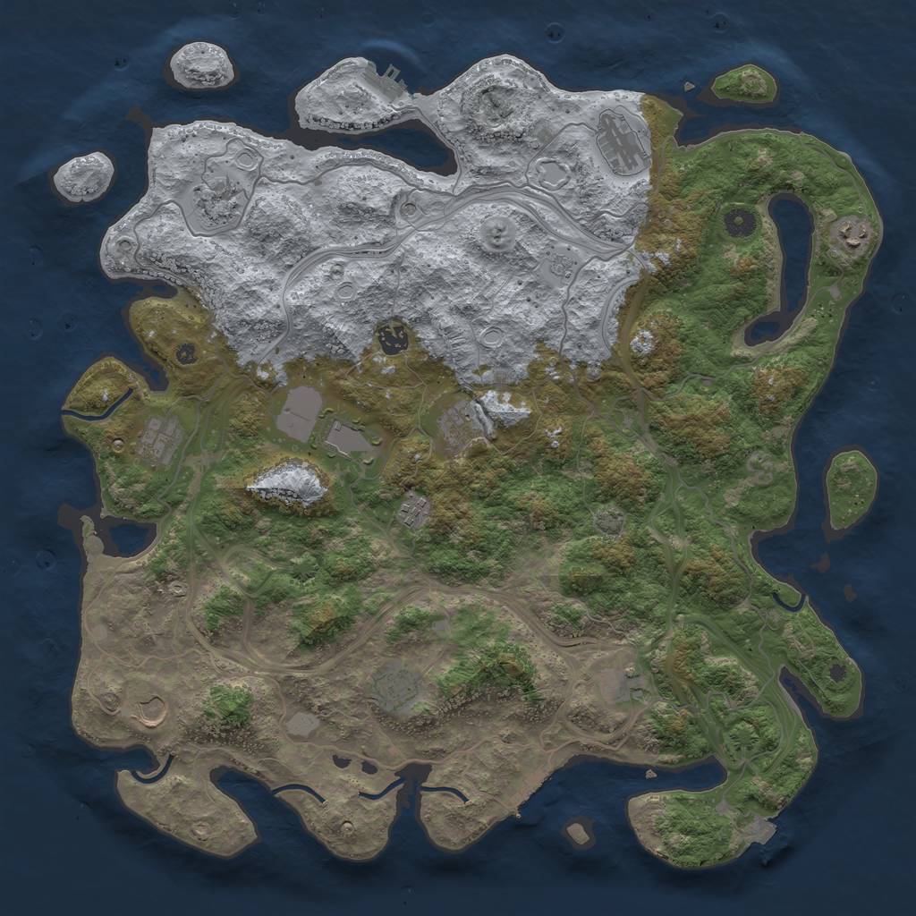 Rust Map: Procedural Map, Size: 4500, Seed: 7845, 19 Monuments