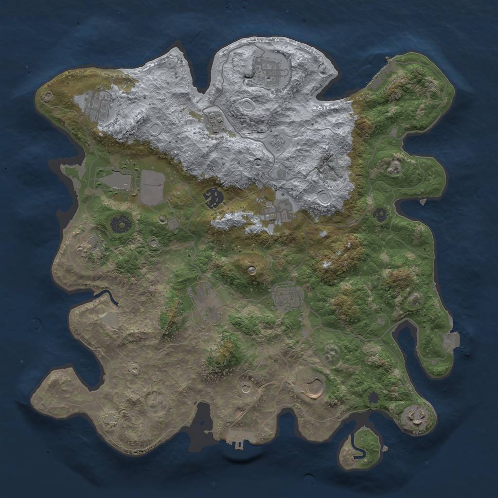 Rust Map: Procedural Map, Size: 3750, Seed: 98836963, 19 Monuments