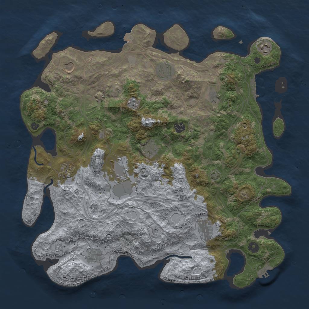 Rust Map: Procedural Map, Size: 4250, Seed: 40124, 19 Monuments