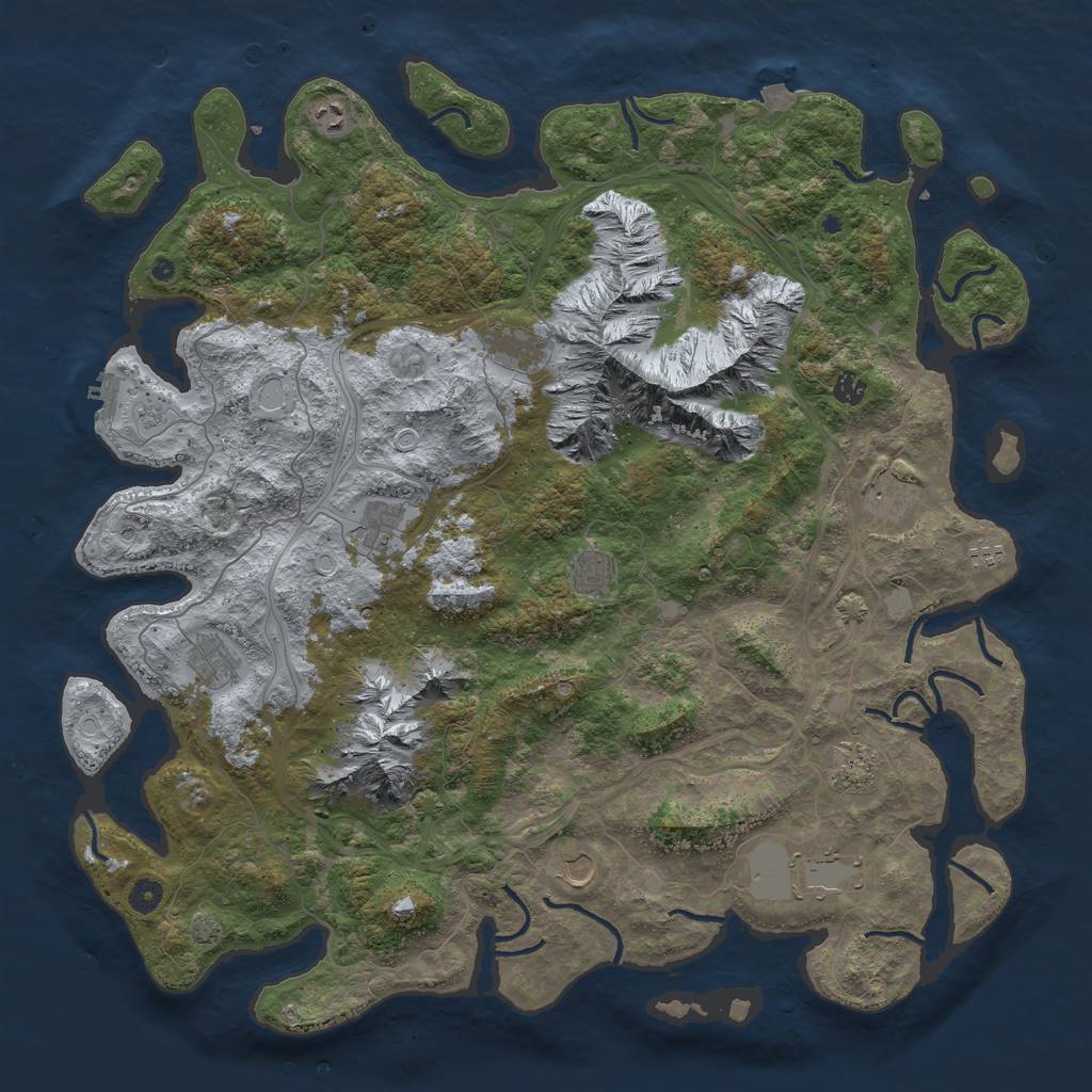 Rust Map: Procedural Map, Size: 5000, Seed: 9573157, 18 Monuments