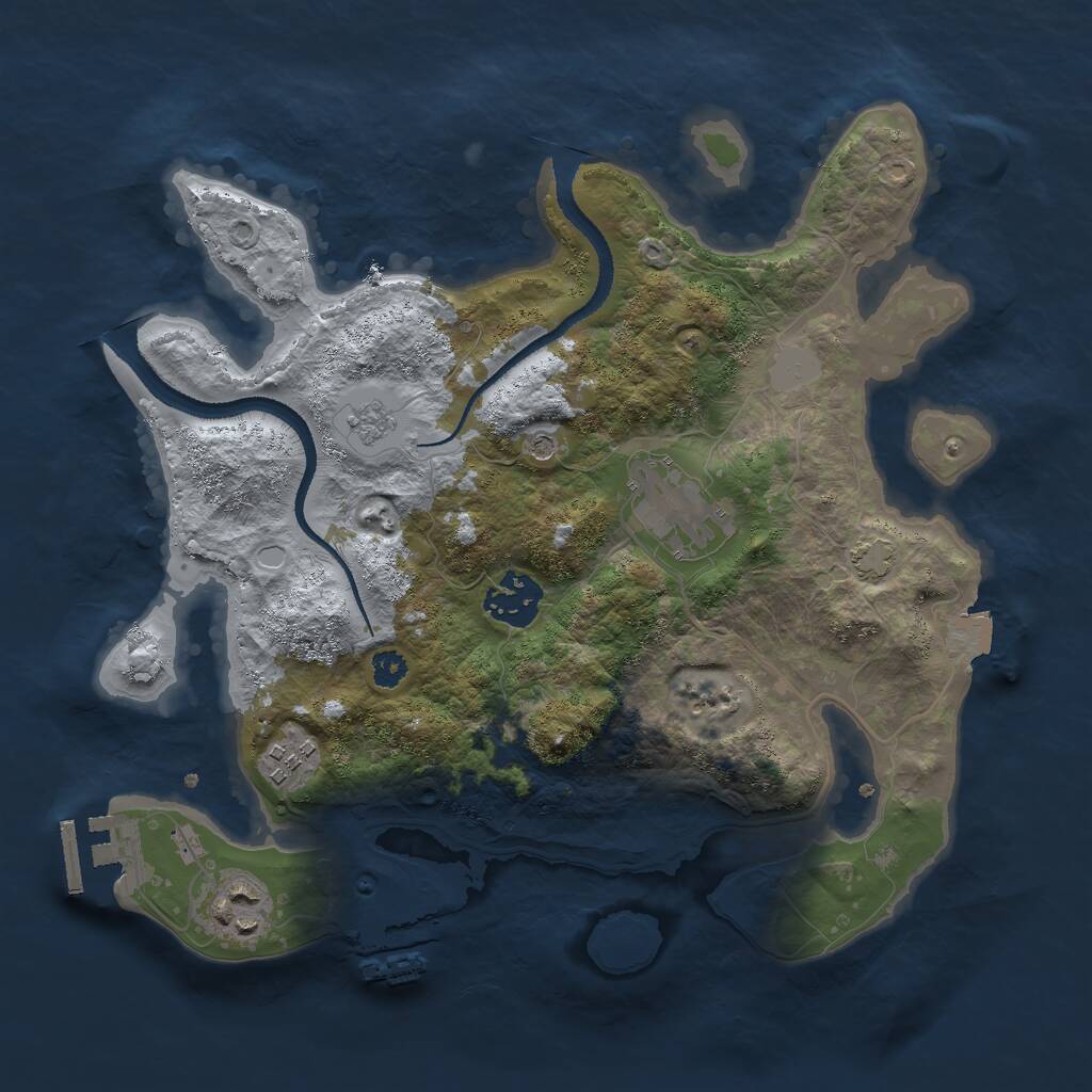 Rust Map: Procedural Map, Size: 3000, Seed: 13832, 10 Monuments