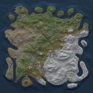 Thumbnail Rust Map: Procedural Map, Size: 4500, Seed: 341309359, 19 Monuments