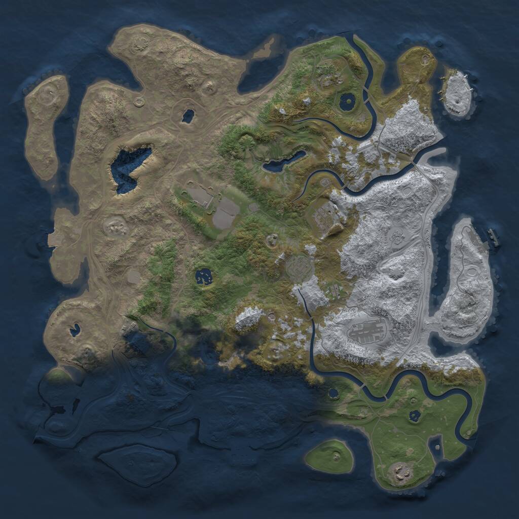 Rust Map: Procedural Map, Size: 4500, Seed: 2003493581, 14 Monuments
