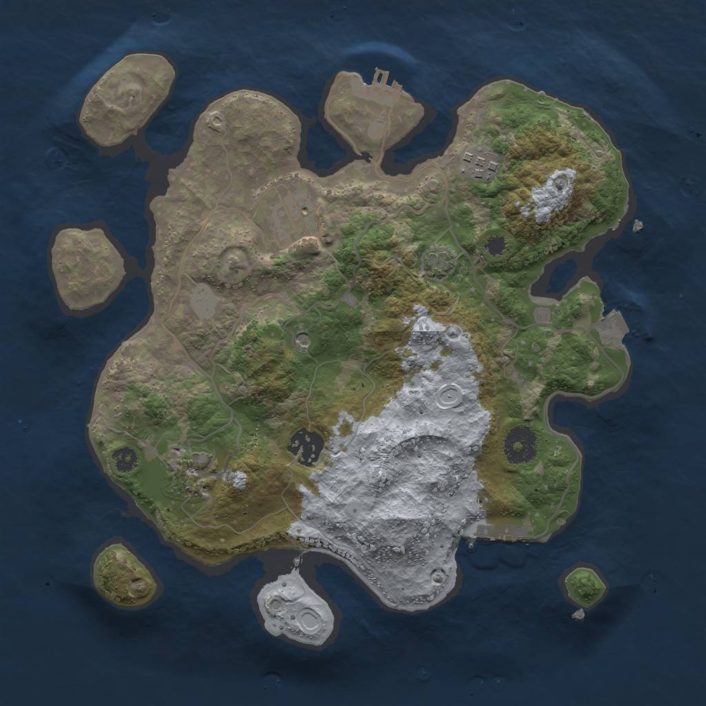 Rust Map: Procedural Map, Size: 3000, Seed: 235987, 11 Monuments