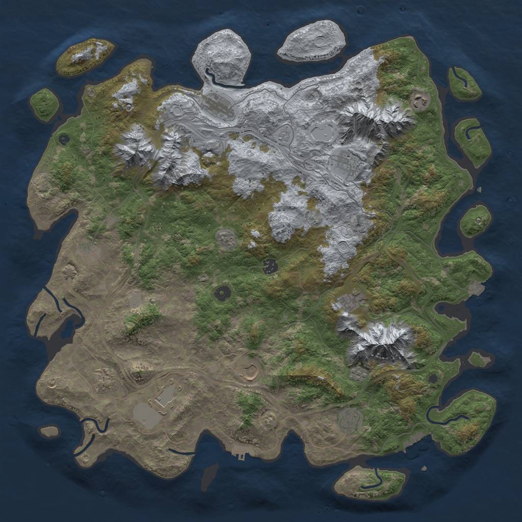 Rust Map: Procedural Map, Size: 5000, Seed: 1456446156, 19 Monuments
