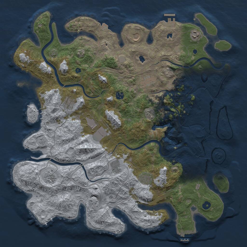 Rust Map: Procedural Map, Size: 4500, Seed: 1825935629, 16 Monuments