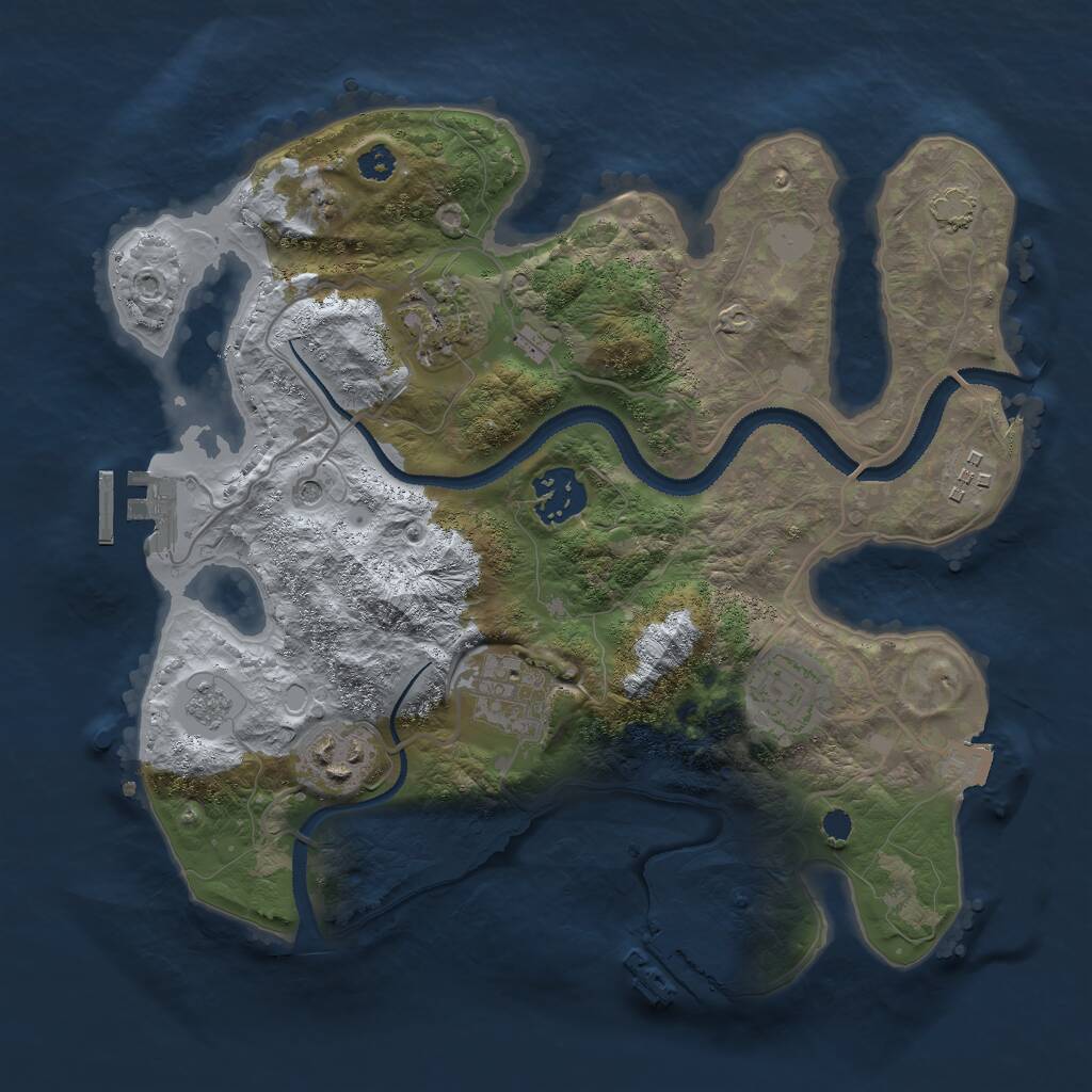 Rust Map: Procedural Map, Size: 3000, Seed: 8031994, 12 Monuments