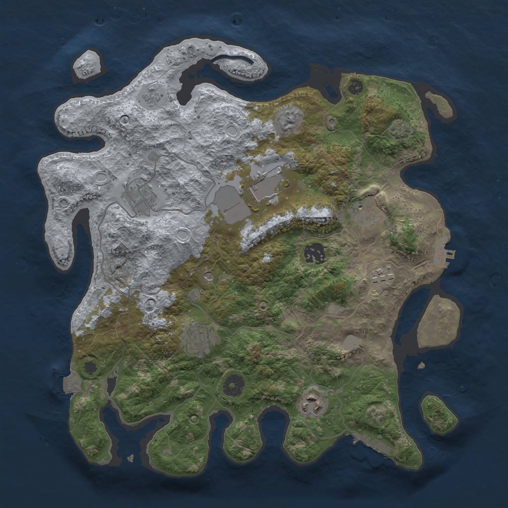 Rust Map: Procedural Map, Size: 3500, Seed: 480477430, 15 Monuments