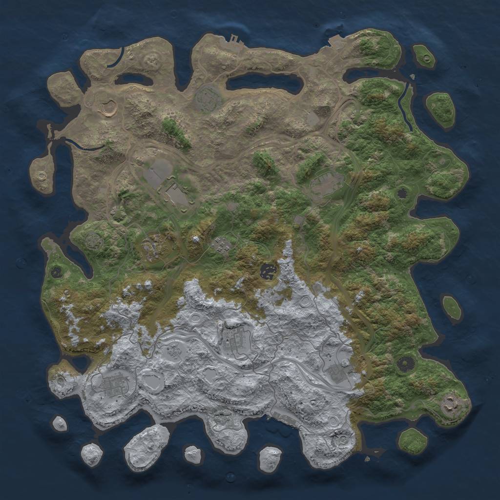 Rust Map: Procedural Map, Size: 4500, Seed: 240108, 19 Monuments
