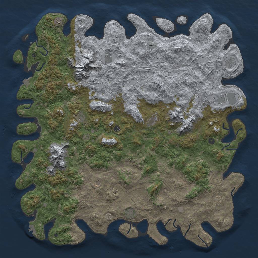 Rust Map: Procedural Map, Size: 6000, Seed: 324235, 19 Monuments