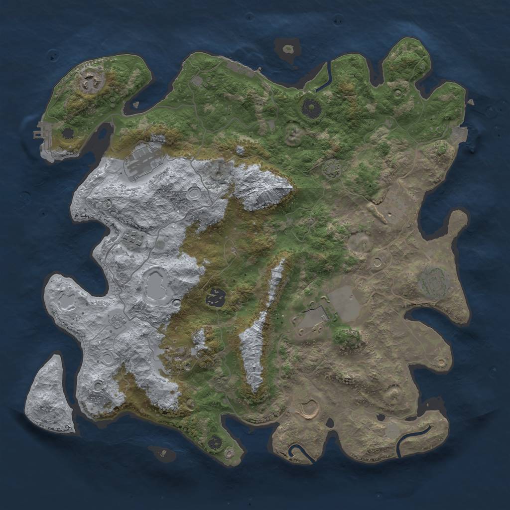 Rust Map: Procedural Map, Size: 3900, Seed: 9379992, 17 Monuments