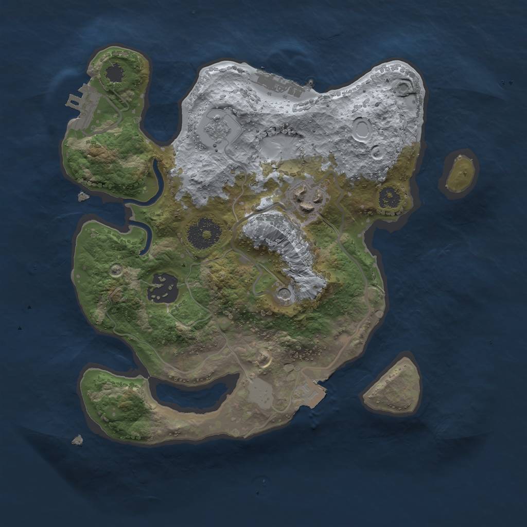 Rust Map: Procedural Map, Size: 2500, Seed: 3540827, 9 Monuments