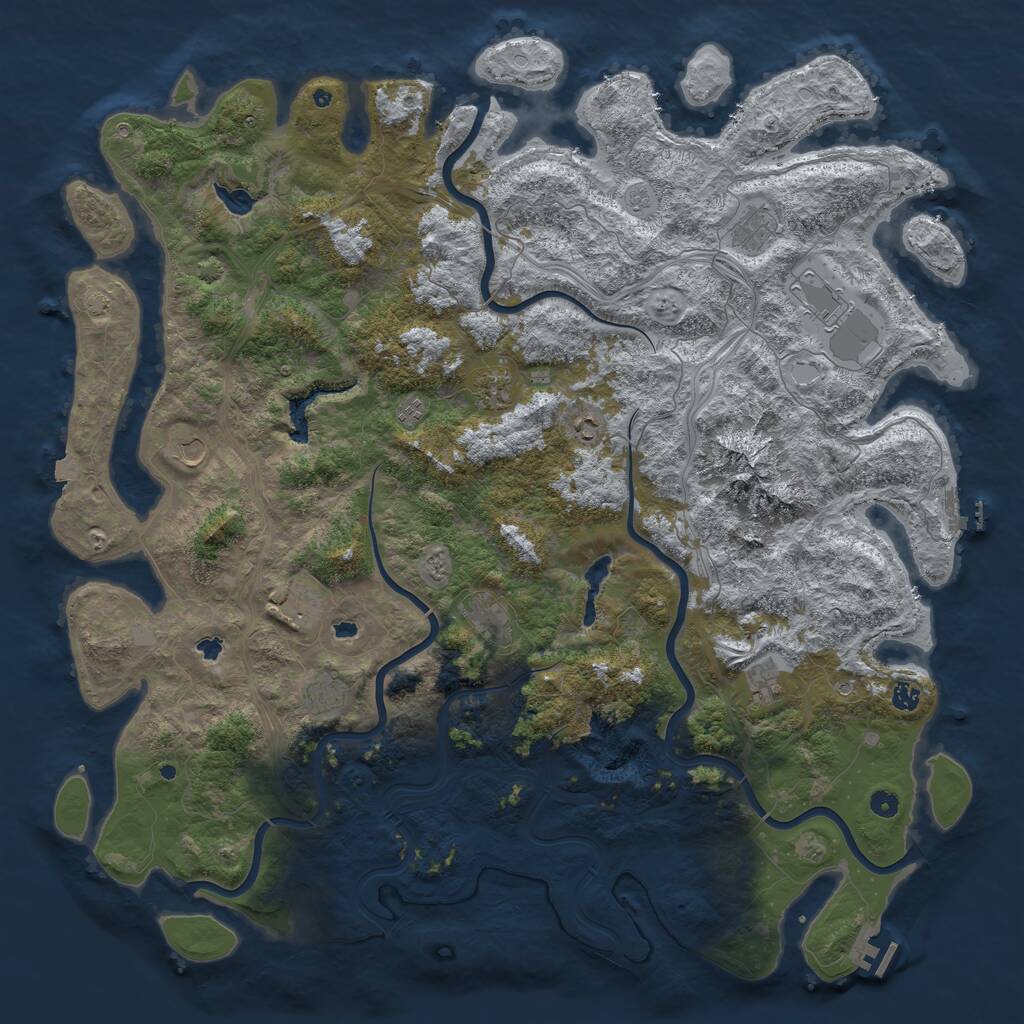 Rust Map: Procedural Map, Size: 5500, Seed: 1498625481, 17 Monuments