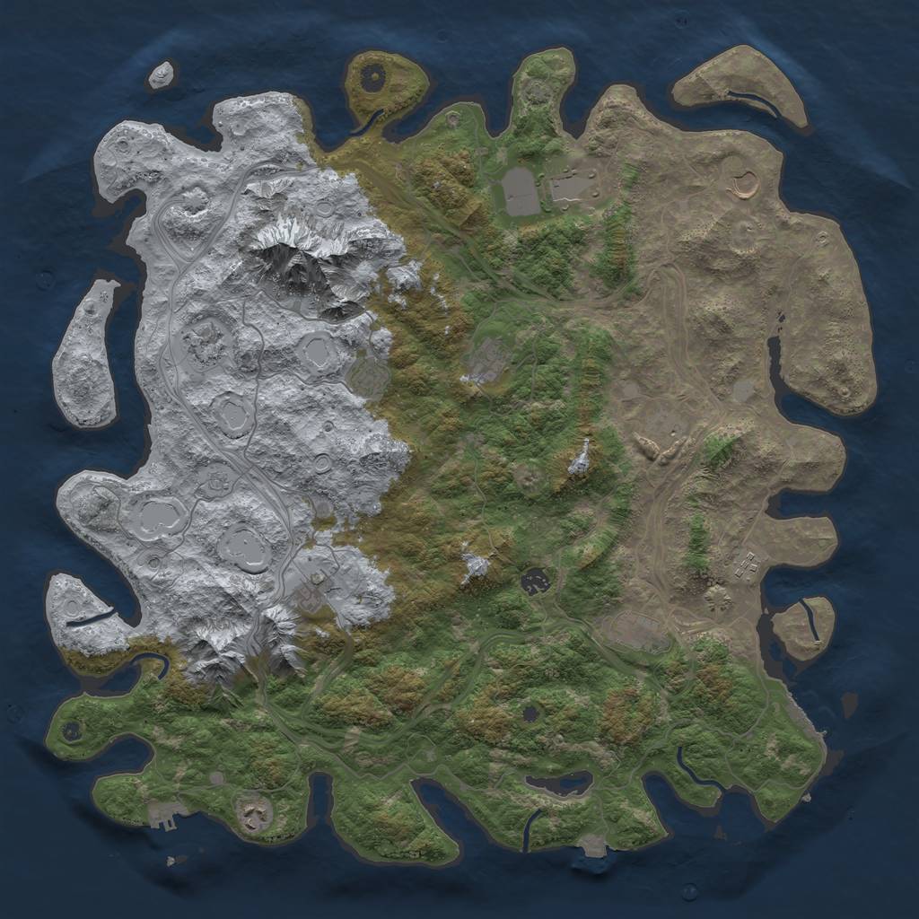 Rust Map: Procedural Map, Size: 5000, Seed: 420848249, 19 Monuments